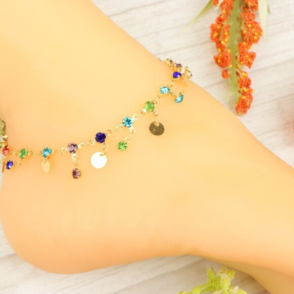 "Handmade Anklet – Elegant & Delicate Jewelry for Women | UNVRC1193 - Picture 9 of 10